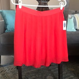 Red Pleated skirt
